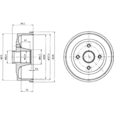Immagine di DELPHI BF472 Freni a Tamburo senza anello sensore ABS, cuscinetto ruota 228 OPEL: Corsa C Hatchback, Tigra Twintop