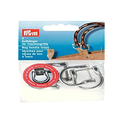 Immagine di Prym Bag Handle Loops, Silver, 18 mm, silberfarbig, 4 Stück