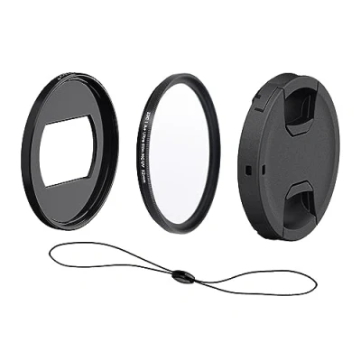 Immagine di Lens Filtro Anello Adattatore Kit da 4 Pezzi per Canon Powershot G5X Mark II e Sony ZV 1II,ZV 1,RX100VI,RX100VII,RX100M6,RX100M7 (Adattatore Filtro/UV Filtro/Copriobiettivo/Stringa)