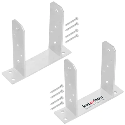 Immagine di KOTARBAU® 2 supporti per pali da 140 mm, TT in acciaio zincato a caldo, ancoraggio, legno, di metallo, base quadrati