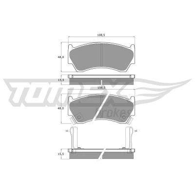 Immagine di TOMEX brakes TX 10 89 Kit pastiglie freno Assale anteriore con segnalatore acustico usura NISSAN: ALMERA 1 Hatchback