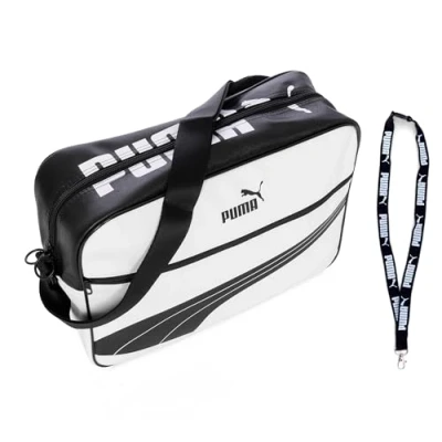 Immagine di PUMA Borsa a tracolla Campus Reporter Retro Bag Portachiavi Limited, 002 Wht/Blk, taglia unica
