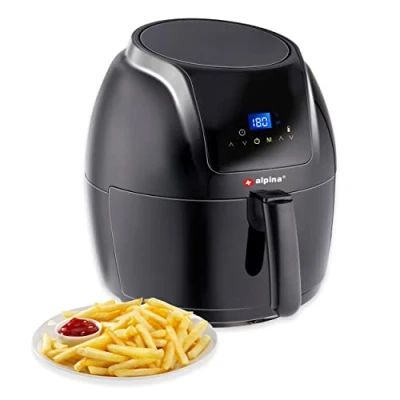 Immagine di alpina Air Fryer friggitrice senza olio, 5 litri, elettrica con rivestimento antiaderente, touch screen digitale, 7 8 persone
