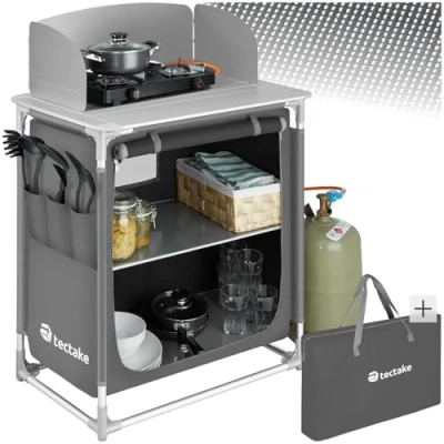 Immagine di TecTake 800585 Cucina da Campeggio Alluminio, Facile Montaggio, Minimo Peso Modelli Differenti (Tipo 3 No. 402921)