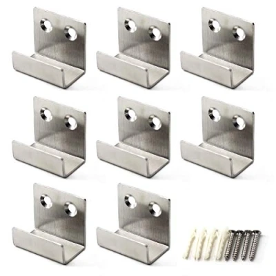 Immagine di Gancio in ceramica per espositore da parete, acciaio inox, confezione 8, colore: argento