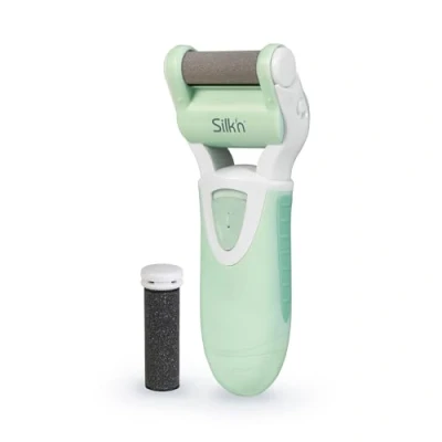 Immagine di Silk&#039;n MPW1PE4001 Dispositivo di rimozione del callo a batteria, 2 rulli inclusi, morbido e duro, MicroPedi Wet &amp; Dry, Verde/Bianco,