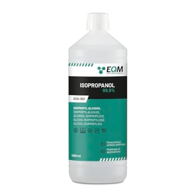 Immagine di EQM ECO 301 Isopropanolo Alcool Isopropilico 99,9% 1L Pulizia di componenti elettronici, lenti e schermi delle resine stampa 3D Detergente per vetri, sgrassatore