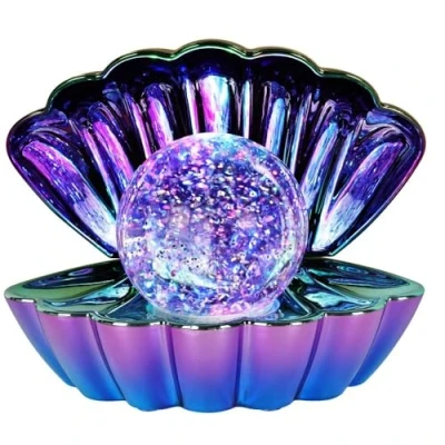 Immagine di Dnaaz Opalescent.Metallic Col.Ch&#039;g Clam wt Glitter Pearl Sea Shell LED lampada cambia colore