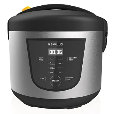 Immagine di NEWLUX Robot da Cucina Multifunzione 5L Mod.NEWCOOK con Vasca Antiaderente, Programmabile 24H, 9 Funzioni e 8 Menu Automatici. Mantiene caldo 24 ore Nero