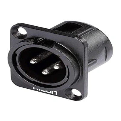 Immagine di Hicon HI X3DM M Connettore XLR Spina a pannello contatti diritti Numero Poli (num): 3 Nero 1 pz.