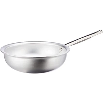 Immagine di Pentole Agnelli Linea Alluminio Professionale Padella a Mantecare 5mm Radiante , Argento, 28 cm