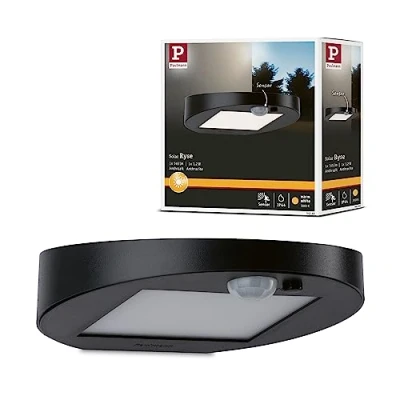 Immagine di Paulmann 94246 Ryse Lampada solare da parete per esterno con rilevatore di movimento ERP: G (A G) 1.2 W Bianco caldo Antracite