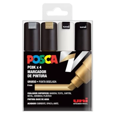 Immagine di UNI Posca Set PC 8K GSWB Confezione da 4 pennarelli