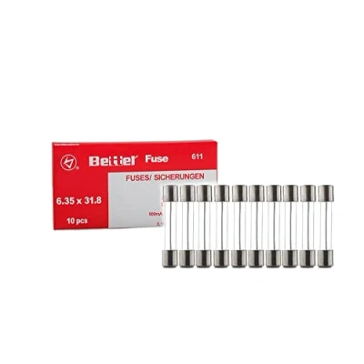 Immagine di EDI TRONIC 10 pezzi di fusibili in vetro a fusione rapida 6,3x32mm 250V Flink TYP611 2A