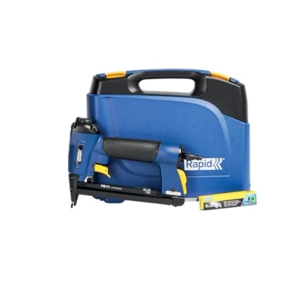 Immagine di Rapid PS111 Graffatrice Pneumatica con Impugnatura Ergonomica per Graffette n. 140, Ricarica Rapida, Scarico dell&#039;Aria Regolabile, Include Valigetta e 300