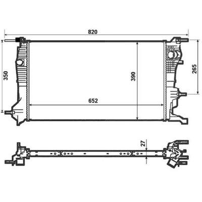 Immagine di NRF 53964 Radiatore motore Alluminio 652 378 26 Alette di raffreddamento saldate RENAULT: Megane 3 Grandtour, 3, CC