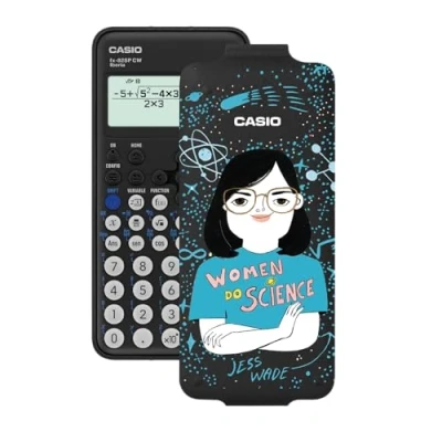 Immagine di Casio FX 82SP CW Calcolatrice scientifica, con Jess Wade illustrata da Coco Escribano, consigliata per il curriculum spagnolo e portoghese, 5 lingue, più di 300 funzioni, colore grigio scuro