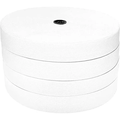 Immagine di 50 Metri di elastico per cucire, disponibile in più larghezze, nastro fascia elastica larga, (bianco, 2 x 20 mm)