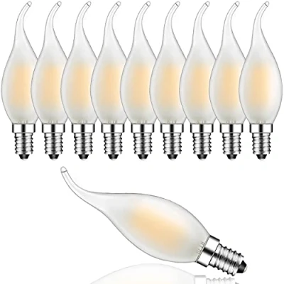 Immagine di Suncan Lampadina a Lume di Candela Filamento Dimmerabile LED 4W, 2700K Bianco Caldo 360LM,4W Equivalenti 30W,AC 220V,Confezione da 10