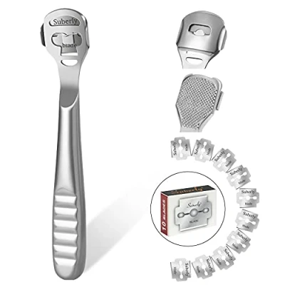 Immagine di URAQT Callo Rimozione di Lima, Piede con 10 Lame, Kit per Pedicure Raschietto La Cura dei Piedi Rimuove Calli e Pelle Morta