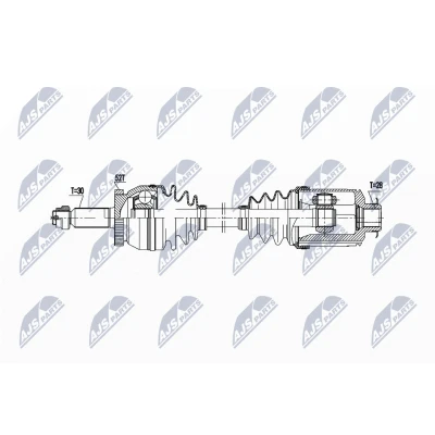 Immagine di NTY NPW HY 626 Albero motore / Semiasse Assale anteriore Dx 597