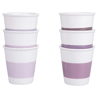 Immagine di Villa d&#039;Este Home Tivoli 1996 Set 6 tazzine caffè 60 ml in porcellana, decoro righe, Daily Provence