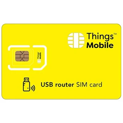 Immagine di SIM Card per USB ROUTER Things Mobile con copertura globale e rete multi operatore GSM/2G/3G/4G LTE, senza costi fissi, scadenza tariffe competitive, 10 di credito incluso