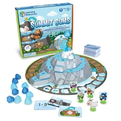 Immagine di Learning Resources Summit Sums Addizioni e Sottrazioni, età 5+, Gioco Matematico da Tavolo 2 a 4 Giocatori, Multicolore, Medium, LER5026