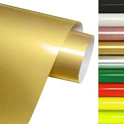 Immagine di FOSER Pellicola per plotter in tessuto, 30 cm x 3 m, Vinile Termoadesivo Tessuti, magliette fai da te, tessuti (Oro)