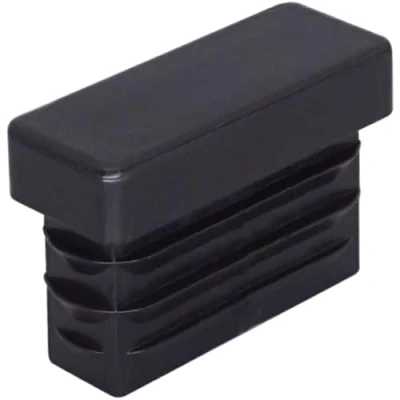 Immagine di SKIR&#039;CO tappi rettangolari in plastica, 10 x 20 mm, opachi, inserti per tubi rettangolari, pali recinzioni, colore nero RAL 9005, 40 pezzi
