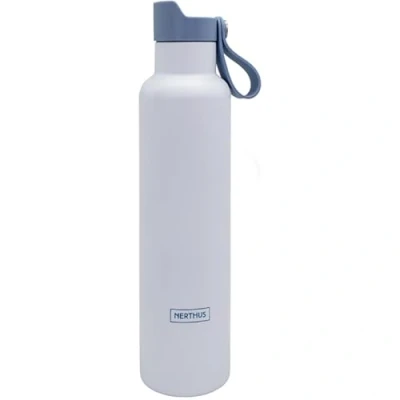 Immagine di NERTHUS FIH 1341 Bottiglia Sport CLICK &amp; DRINK! a Doppia Parete da 750 ml con Tappo Scatto, Idratazione e Stile in un Design Premium Blu Navy