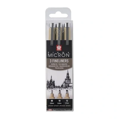 Immagine di SAKURA : Pigma Micron Stift: Geldbörse, 3 Stück, Schwarz