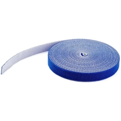 Immagine di StarTech.com Rotolo di nastro a strappo da 30,5 m, Fascette riutilizzabili tagliare su misura, serracavo in tessuto con fissaggio per cavi industriali, Blu (HKLP100BL)