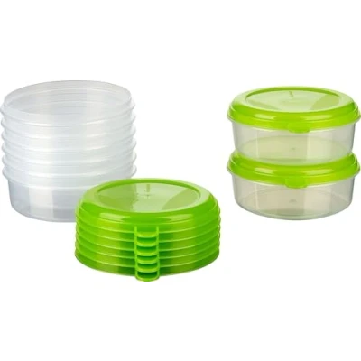 Immagine di MiraHome Contenitore Alimenti per Freezer Verde qualità austriaca (0,5l Rotondo (8 Pz))
