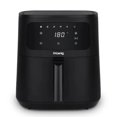 Immagine di H.Koenig FRY880 Friggitrice senza olio, capacità 8L, fino a 10 persone, regolabile 80 200C, 5 modalità di cottura, timer 60min, programmi, touch screen