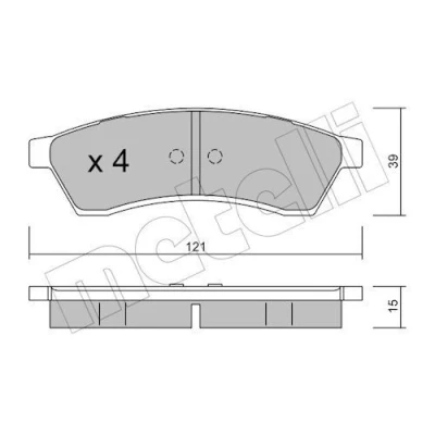 Immagine di METELLI Kit pastiglie freno senza contatto segnalazione usura 22 0510 0 CHEVROLET: Epica KL1, DAEWOO: Evanda Sedan