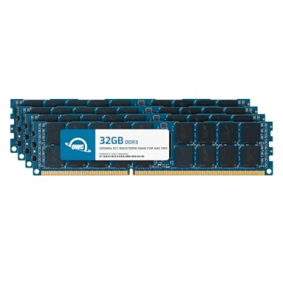Immagine di OWC Kit di aggiornamento memoria SDRAM ECC R da 128 GB (4 x 32 GB) PC3 10600 a 1333 MHz DDR3 per Mac Pro 2013