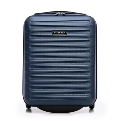 Immagine di WITTCHEN Skyspeed Line Valigia da cabina gratuita a bordo piccola rigida in ABS Maniglia telescopica 2 ruote gamba inferiore blu navy