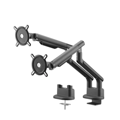 Immagine di One For All Design Dual black Supporto da tavolo per monitor 33 cm (13) 81,3 (32) Nero Regolabile in altezza, Inclinabile + girevole, Girevole