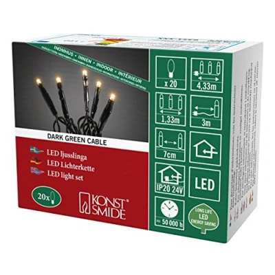 Immagine di Konstsmide 6351 820 Micro catena luminosa interno rete elettrica Numero di lampadine 20 LED (monocolore) Ambra Lunghezza illuminata: 1.33 m