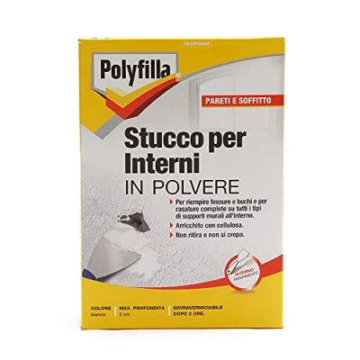 Immagine di POLYFILLA STUCCO per INTERNI, riempimento e rasature in Polvere, BIANCO 1KG