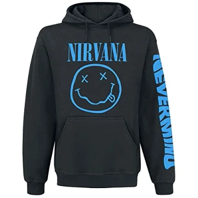 Immagine di Nirvana Nevermind Smile Uomo Felpa con Cappuccio Nero M 80% Cotone, 20% Poliestere Regular