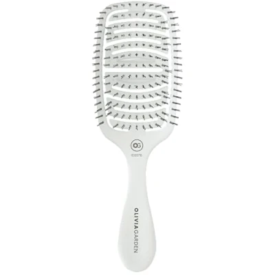 Immagine di Olivia Garden Essential Care Flex Bristles per capelli fini Ice White. Spazzola districante asciutti o bagnati