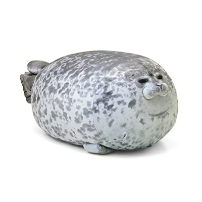 Immagine di NatureMan Chubby Cuscino a forma di foca pois, in cotone, peluche animale (piccolo)