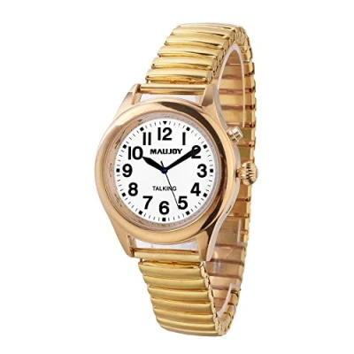 Immagine di Maujoy Orologio parlante per Aveugle francesi, da donna, con annuncio vocale, ora in francese e data dispone di una sveglia.