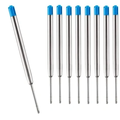 Immagine di 5 ricariche per penne a sfera Parker, lunghe 9,9 cm, colore blu, compatibili con tutte le punta media da 0,7 (5)