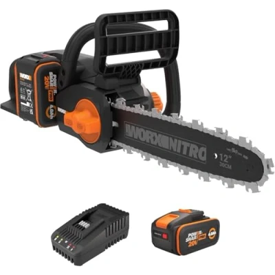 Immagine di WORX WG350E Nitro Profi motosega a batteria 20 V potente sega per legno 10 m/s lunghezza di taglio 30 cm compatta e sicura lubrificazione automatica semplice tensione della catena con