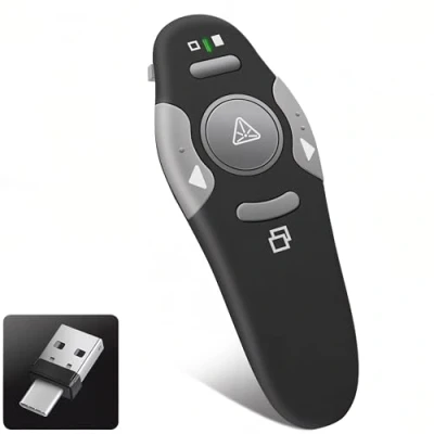 Immagine di KUIYN Puntatore per Presentazioni, Wireless Presenter, Powerpoint Telecomando,USB Pointer Penna Potente, for Slide, PC, mac (K100B)