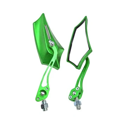 Immagine di Mintice 1 Paio Verde Universale Moto Specchietti Retrovisore Specchietto Manubrio Specchio Laterale Scheletro Cranio 8mm 10mm Filettato