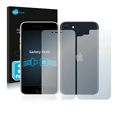 Immagine di savvies (6 Pezzi Pellicola Protettiva per Apple iPhone SE 3 2022 (Fronte+Retro) Protezione Schermo Trasparente